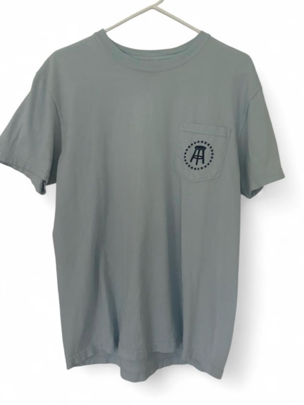 Barstool Sports Pocket Logo Men's T-Shirt in Light Blue by Jake Owen- Medium